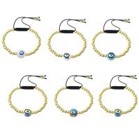 Evil Eye sieraden Armband, Messing, gold plated, Verstelbare & DIY & glazuur, meer kleuren voor de keuze, Lengte Ca 9 inch, Verkocht door PC