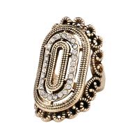 Strass vinger Ring, Zinc Alloy, plated, mode sieraden & uniseks & verschillende grootte voor keus & met strass, meer kleuren voor de keuze, nikkel, lood en cadmium vrij, 37mm, Verkocht door PC