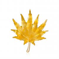 esmalte Broche, liga de zinco, Maple Leaf, Banhado a cor de ouro de KC, para mulher, Mais cores pare escolha, níquel, chumbo e cádmio livre, 52x59mm, vendido por PC