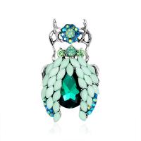 krystal Broche, Zinc Alloy, med Krystal & Rhinestone, Insekt, antik sølv farve forgyldt, Unisex, blandede farver, nikkel, bly & cadmium fri, 25x45mm, Solgt af PC