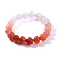 Agate salino Pulsera, Esférico, gradiente de color & diverso tamaño para la opción & para mujer, color mixto, libre de níquel, plomo & cadmio, longitud aproximado 18 cm, Vendido por UD