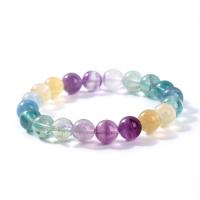 Fluorite colorée bracelet, Rond, unisexe & normes différentes pour le choix, multicolore, Longueur Environ 18 cm, Vendu par PC