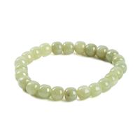 Hetian Jade Karkötő, Vödör, egynemű, zöld, 7-8mm, Hossz Kb 18 cm, Által értékesített PC