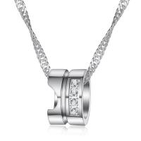 Kubieke Zirkoon Micro Pave Brass Ketting, Messing, met 1.97 extender keten, Donut, silver plated, micro pave zirconia & voor vrouw, zilver, nikkel, lood en cadmium vrij, 7x10mm, Lengte 17.72 inch, Verkocht door PC