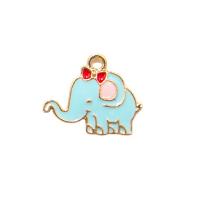 Zinc Alloy Enamel Pendants Elephant rack plating DIY nickel lead & cadmium free Sold By Bag