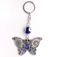 Zinc Alloy, Butterfly, onde øje mønster & med rhinestone, nikkel, bly & cadmium fri, Solgt af PC