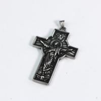 Pendants Cruach Cross dhosmálta, 316L Cruach dhosmálta, plátáilte, jewelry faisin & do fear, 58x28.80mm, Díolta De réir PC