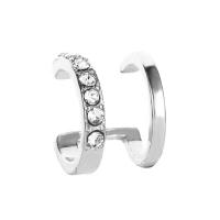 Zinc Alloy Oorbel clip, plated, micro pave zirconia & voor vrouw, meer kleuren voor de keuze, 10mm, Verkocht door Lot