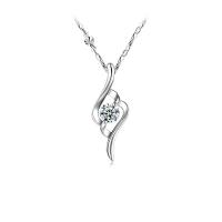 Cubic Zirconia Micro Pave Sterling Silver Pendant, 925 sterling silver, platinerade, micro bana cubic zirconia & för kvinna, fler färger för val, 22x8mm, Säljs av PC