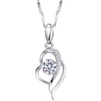 Cubic Zirconia Micro Pave Sterling Silver Pendant, 925 sterling silver, silver pläterad, micro bana cubic zirconia & för kvinna, silver, 22x9mm, Säljs av PC