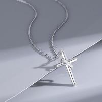 925 Sterling Silver hänge, Cross, platinerade, ursprungliga färgen, 27x16mm, Säljs av PC