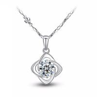 Cubic Zirconia Micro Pave Sterling Silver Pendant, 925 sterling silver, platinerade, micro bana cubic zirconia, fler färger för val, 12.70x20mm, Säljs av PC