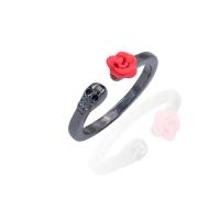 alliage de zinc Cuff Bague, Rose, pistolet noir plaqué, Réglable & pour femme, plus de couleurs à choisir, Vendu par PC