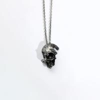 Zink Alloy Smycken Collier, Skull, plated, punk stil & Unisex, fler färger för val, 22x30mm, Längd Ca 19.68 inch, Säljs av PC