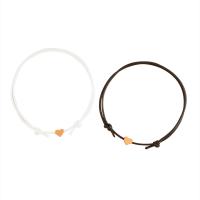 Lánúin Bracelet agus Bangle, Prás, le Corda terylene, Croí, plátáilte, 2 phíosa & do lánúin, dathanna níos mó le haghaidh rogha, Fad Thart 7-11.8 Inse, Díolta De réir Socraigh