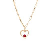 Collana in acciaio inossidabile, with Titantium acciaio, Cuore, per la donna & con strass & cavo, nessuno, Lunghezza Appross. 16.53 pollice, Venduto da PC