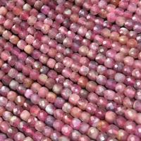 Gemstone Smycken Pärlor, Turmalin, Square, polerad, DIY & fasetterad, ökade rosa, 4mm, Såld Per Ca 14 inch Strand