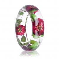 Resin Bangle, med Tørret blomst, Donut, Unisex, blandede farver, 23mm, Indvendig diameter:Ca. 64mm, Solgt af PC