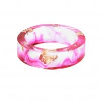 Resin fingerring, med Guld folie, Donut, epoxy sticker, forskellig indre diameter for valg & Unisex, lyserød, Solgt af PC