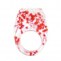 Resin ringen, Hars, met Gedroogde bloem, epoxy sticker, uniseks & verschillende grootte voor keus, rood, Verkocht door PC