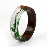 Gyanta Finger Ring, -val Szárított virág & Erdő, Fánk, epoxy matrica, különböző belső átmérőjű választás & egynemű, kevert színek, Által értékesített PC