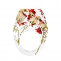 Resin Finger Ring with Dried Flower epoxy gel Unisex mixed colors Sold By PC