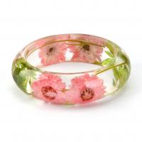 Resin Bangle, med Tørret blomst, Donut, epoxy sticker, Unisex, blandede farver, 23mm, Indvendig diameter:Ca. 64mm, Solgt af PC