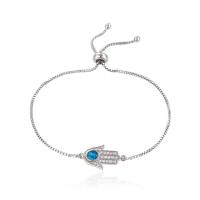 Ciúbach Zirconia Micrimhilseogra réiteodh Bracelet Prás, le Opal, Hand, plátáilte, micrea réiteach zirconia ciúbach & do bhean, dathanna níos mó le haghaidh rogha, nicil, luaidhe & caidmiam saor in aisce, 20x12mm, Fad 7.1 Inse, Díolta De réir PC