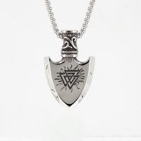 Titanium Steel Necklace Shield fashion jewelry & for man Length Approx 23.62 Inch Sold By PC