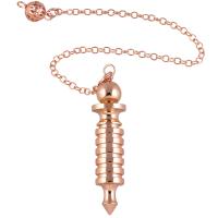 Alliage de cuivre Pendulum Pendant, bijoux de mode & unisexe, plus de couleurs à choisir, protéger l'environnement, sans nickel, plomb et cadmium, 52x12mm, Longueur Environ 7 pouce, Vendu par PC