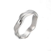 Titantium Steel Finger Ring, Titanium Steel, csiszolt, divat ékszerek & egynemű & különböző méretű a választás, az eredeti szín, Méret:6-11, Által értékesített PC