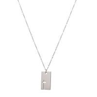 Collier d'acier titane, avec 5cm chaînes de rallonge, rectangle, bijoux de mode & réglable & pour femme, plus de couleurs à choisir, Longueur 40 cm, Vendu par PC