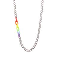 Collier d'acier titane, avec Acrylique, bijoux de mode & unisexe, couleur originale, 7mm, Longueur 50 cm, Vendu par PC