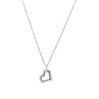 Collana di titanio acciaio, Titantium acciaio, with 5cm extender chain, Cuore, gioielli di moda & regolabile & per la donna, colore originale, Lunghezza 42 cm, Venduto da PC