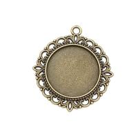 Zinc Alloy vedhæng Cabochon Setting, forgyldt, flere farver til valg, 25mm, Solgt af PC