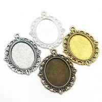 Zinc Alloy vedhæng Cabochon Setting, med Krystal, forgyldt, flere farver til valg, 25x18mm, Solgt af PC