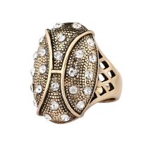 Strass vinger Ring, Zinc Alloy, plated, mode sieraden & uniseks & verschillende grootte voor keus & met strass, meer kleuren voor de keuze, nikkel, lood en cadmium vrij, 26mm, Verkocht door PC