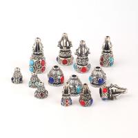 Zinc Alloy Spacer Kralen, met Synthetische Turquoise, antiek zilver plated, DIY & verschillende stijlen voor de keuze & glazuur, meer kleuren voor de keuze, nikkel, lood en cadmium vrij, Verkocht door PC