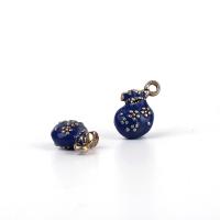 Zinc Alloy Enamel Pendants Money Bag gold color plated Unisex blue nickel lead & cadmium free Sold By PC