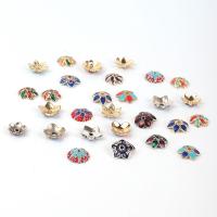 Zinc Alloy Bead Cap Flower plated DIY & enamel nickel lead & cadmium free Sold By PC