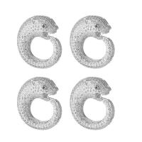 Kubik Zirkonium mikro bana Mässing Kontaktdon, Leopard, silver pläterad, DIY & micro bana cubic zirconia, silver, nickel, bly och kadmium gratis, 27x37mm, Säljs av PC