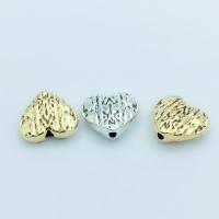 Cink Alloy Heart perle, Srce, pozlaćen, možete DIY, više boja za izbor, nikal, olovo i kadmij besplatno, 12x10.50x5mm, 50računala/Torba, Prodano By Torba