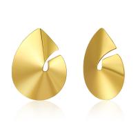 Brass Stud Earring 18K gold plated fashion jewelry & for woman golden nickel lead & cadmium free Sold By Pair