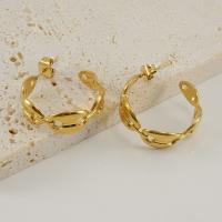 Stainless Steel Stud Earrings 304 Stainless Steel 18K gold plated fashion jewelry & for woman golden Sold By Pair