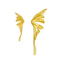 Asymmetric Earrings Zinc Alloy Butterfly plated fashion jewelry & for woman nickel lead & cadmium free 4cm 6.8cm Sold By Pair