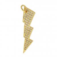 Messing hanger met micro-paved kubieke zirconia's, gold plated, mode sieraden & DIY & micro pave zirconia & voor vrouw, gouden, 7x28x2mm, Gat:Ca 3mm, 10pC's/Lot, Verkocht door Lot