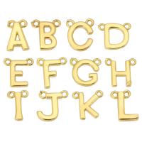 Messing hangers, De Brief van het alfabet, gold plated, mode sieraden & brieven zijn van A tot Z & DIY & voor vrouw, gouden, Gat:Ca 1mm, 10pC's/Lot, Verkocht door Lot