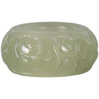 Jade kralen, Tian, Donut, Gesneden, DIY, lichtgroen, 13x6mm, Gat:Ca 7mm, Verkocht door PC