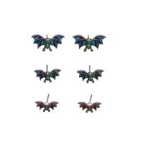 Øremærkning af zinklegeret stud, Zinc Alloy, Bat, forgyldt, forskellig emballage stil for valg & forskellig størrelse for valg & for kvinde, flerfarvede, nikkel, bly & cadmium fri, Solgt af par