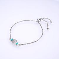 Ciúbach Zirconia Micrimhilseogra réiteodh Bracelet Prás, le Opal, Candy, plátáilte, micrea réiteach zirconia ciúbach & do bhean, dathanna níos mó le haghaidh rogha, 7x22mm, Fad 11-22 cm, Díolta De réir PC